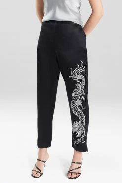 Chinoiserie Embroidery Silk Pants -Natori Sales Shop 12 JN SLEEP N47030 BLK ALT3 91290.1630354256