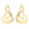 Hammered Gold Link Clip Earrings