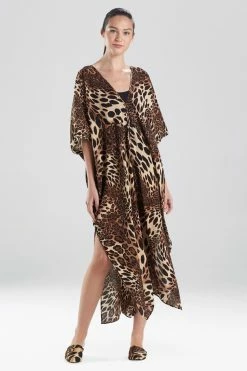Luxe Leopard Cotton Gauze Caftan Cover-Up