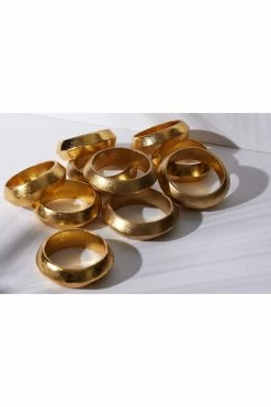 Acacia Wood And Gold Plated Bangle Set -Natori Sales Shop Acacia Wood and Gold Plated Bangle by Natori 2 02087.1678466309