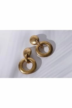 Acacia Wood And Gold Plated Hoop Earrings -Natori Sales Shop Acacia Wood and Gold Plated Hoop Earrings Antique Gold by Natori 55250.1678466221