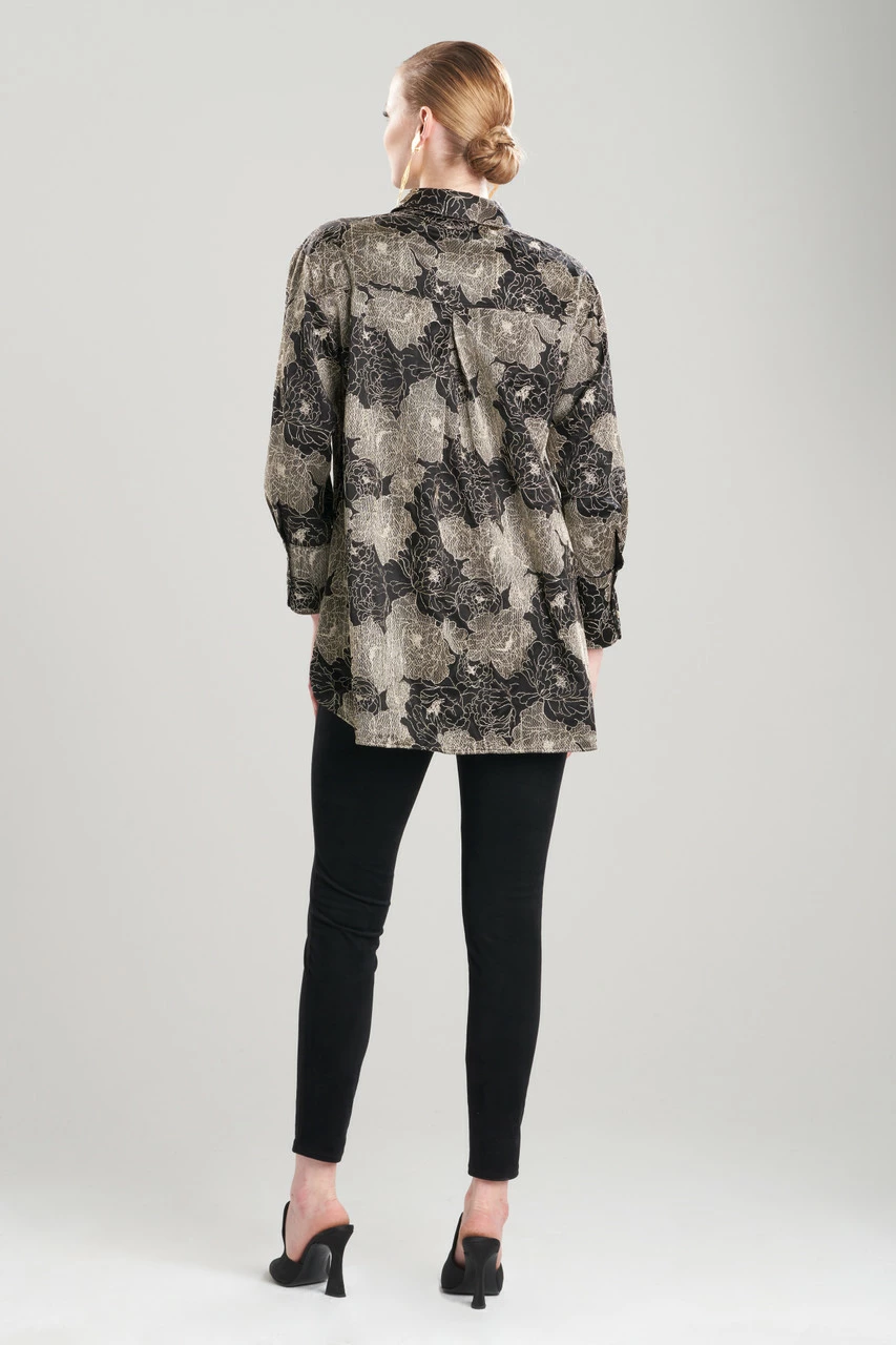 All Over Embroidered Silk Charm Oversized Shirt 2 All Over Embroidered Silk Charm Oversized Shirt - Image 2