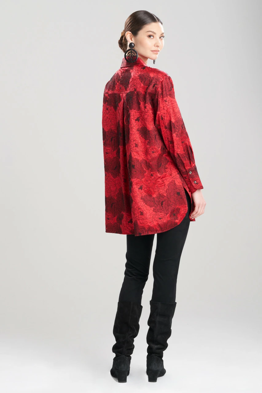 All Over Embroidered Silk Charm Oversized Shirt 4 All Over Embroidered Silk Charm Oversized Shirt - Image 4