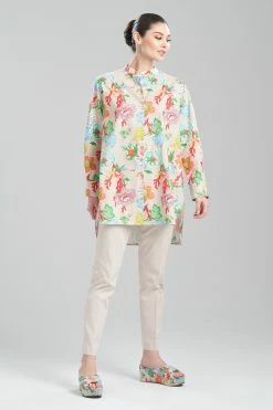 Amanpulo Cotton Poplin Oversized Mandarin Top