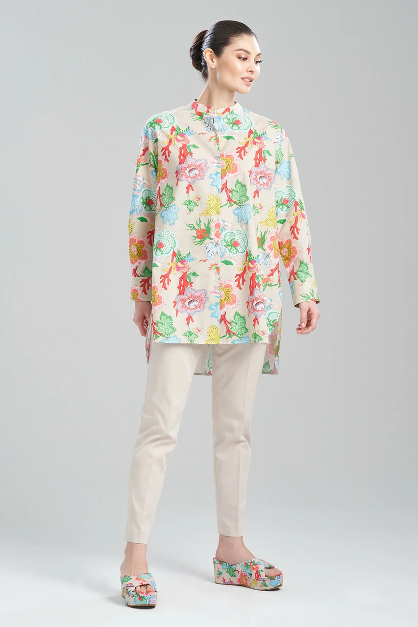 Amanpulo Cotton Poplin Oversized Mandarin Top 1 Amanpulo Cotton Poplin Oversized Mandarin Top