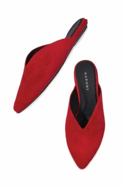 Amour Suede Slide -Natori Sales Shop Amour Suede Slide Brocade Red by Natori 2 38703.1631591344