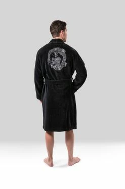 Araw French Terry Dragon Jacquard Robe -Natori Sales Shop Araw French Terry Dragon Jacquard Robe Caviar by Natori 3 07559.1659388214
