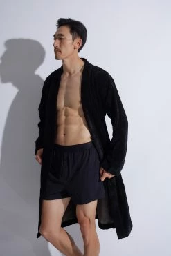 Araw French Terry Dragon Jacquard Robe -Natori Sales Shop Araw French Terry Dragon Jacquard Robe Caviar by Natori 70856.1659390351