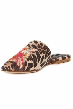 Arri Luxe Leopard Satin Embroidered Slide -Natori Sales Shop Arri Luxe Leopard Satin Embroidery Slide Chestnut by Natori 3 93253.1686601965