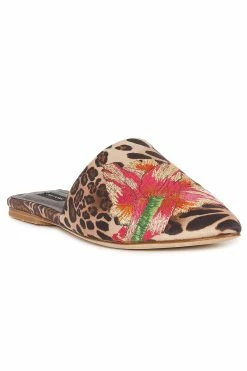 Arri Luxe Leopard Satin Embroidered Slide -Natori Sales Shop Arri Luxe Leopard Satin Embroidery Slide Chestnut by Natori 55956.1686601974