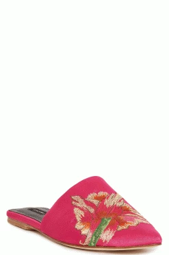 Arri Satin Embroidered Slide -Natori Sales Shop Arri Satin Embroidered Slide Fuchsia by Natori 21703.1686599177