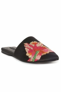 Arri Satin Embroidered Slide -Natori Sales Shop Arri Satin Embroidery Slide Black by Natori 05274.1686600706