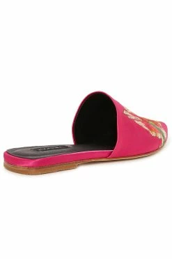 Arri Satin Embroidered Slide -Natori Sales Shop Arri Satin Embroidery Slide Fuchsia by Natori 4 52745.1686602117