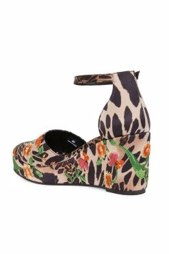 Artsy Chikayo Satin Embroidery Espadrille -Natori Sales Shop Artsy Chikayo Satin Embroidery Espadrille Chestnut by Natori 2 67671.1686671390