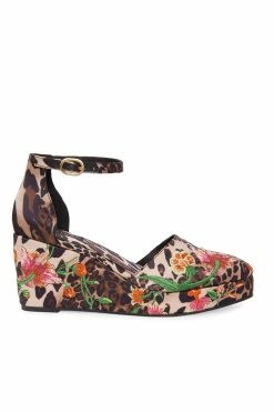 Artsy Chikayo Satin Embroidery Espadrille -Natori Sales Shop Artsy Chikayo Satin Embroidery Espadrille Chestnut by Natori 3 34027.1686671388