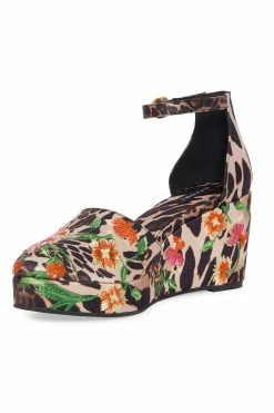 Artsy Chikayo Satin Embroidery Espadrille -Natori Sales Shop Artsy Chikayo Satin Embroidery Espadrille Chestnut by Natori 4 23242.1686671392