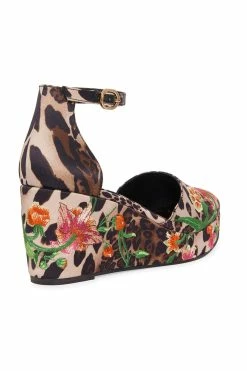 Artsy Chikayo Satin Embroidery Espadrille -Natori Sales Shop Artsy Chikayo Satin Embroidery Espadrille Chestnut by Natori 5 04457.1686671406