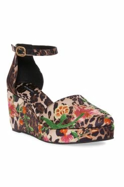 Artsy Chikayo Satin Embroidery Espadrille -Natori Sales Shop Artsy Chikayo Satin Embroidery Espadrille Chestnut by Natori 06880.1686671432