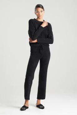 Aura Solid Straight Leg Pants -Natori Sales Shop Aura Solid Straight Leg Pants Black by N Natori 24713.1663192607