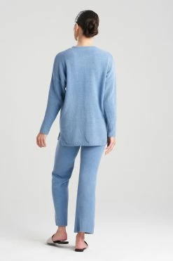 Aura Solid Sweater -Natori Sales Shop Aura Solid Sweater Spa Blue by N Natori 2 05372.1663940189