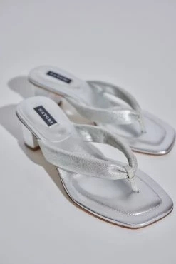 Bay Suede Thong Sandal 74 Bay Suede Thong Sandal -Natori Sales Shop Bay Suede Thong Sandal Brushed Silver by Natori 89507.1654187387