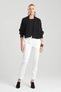 Beijing Textured Knit Crop Cardigan -Natori Sales Shop Beijing Crop Cardigan Black by Natori 80324.1668798655