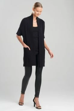 Beijing Textured Knit Cardigan -Natori Sales Shop Beijing Textured Knit Cardigan Black by Natori 83471.1640816929