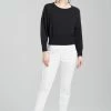 Beijing Textured Knit Crewneck Cropped Sweater