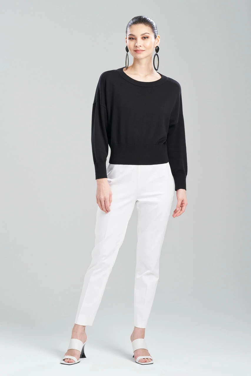 Beijing Textured Knit Crewneck Cropped Sweater 1 Beijing Textured Knit Crewneck Cropped Sweater