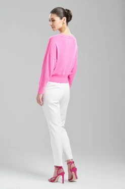 Beijing Textured Knit Crewneck Cropped Sweater 8 Beijing Textured Knit Crewneck Cropped Sweater -Natori Sales Shop Beijing Textured Knit Crewneck Cropped Sweater Pink Sapphire by Natori 2 17874.1679414249