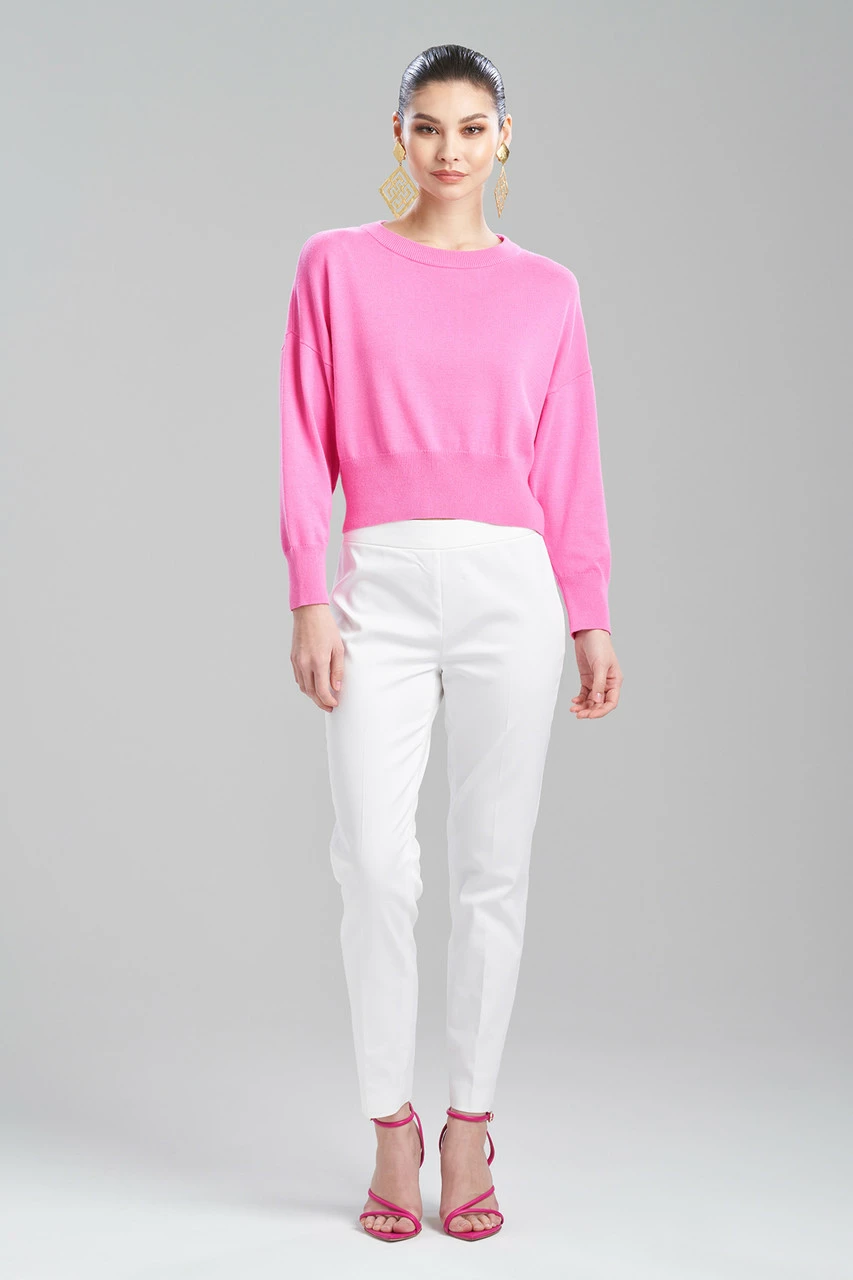 Beijing Textured Knit Crewneck Cropped Sweater 3 Beijing Textured Knit Crewneck Cropped Sweater - Image 3