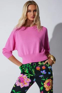 Junko Cotton Chino Pants -Natori Sales Shop Beijing Textured Knit Crewneck Cropped Sweater Pink Sappire by Natori 11131.1674751907