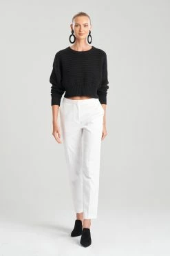 Beijing Textured Knit Crop Pullover Top -Natori Sales Shop Beijing Textured Knit Crop Pullover Top Black by Natori 13513.1668798674