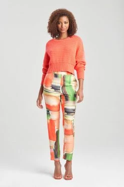 Beijing Textured Knit Crop Pullover Top