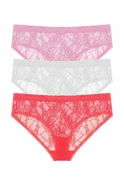 Bliss Allure One-Size Lace Girl Brief 3-Pack 14 Bliss Allure One-Size Lace Girl Brief 3-Pack -Natori Sales Shop Bliss Allure One Size Lace Girl Brief 3 Pack Freesia White Hibiscus by Natori 24624.1687535602