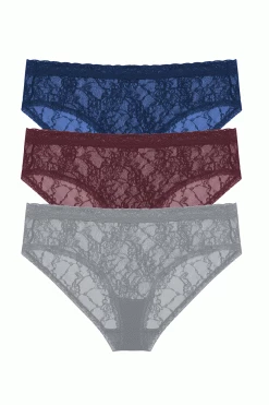 Bliss Allure One-Size Lace Girl Brief 3-Pack 18 Bliss Allure One-Size Lace Girl Brief 3-Pack -Natori Sales Shop Bliss Allure One Size Lace Girl Brief 3 Pack Indigo Vino Stormy by Natori 21003.1689681586