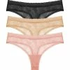 Bliss Allure One-Size Lace Thong 3-Pack