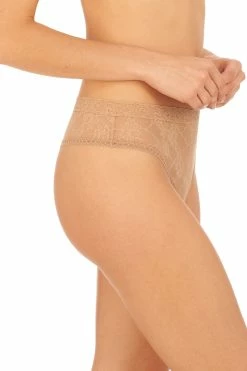 Bliss Allure One-Size Lace Thong -Natori Sales Shop Bliss Allure One Size Lace Thong Cafe by Natori 2 92666.1682021858