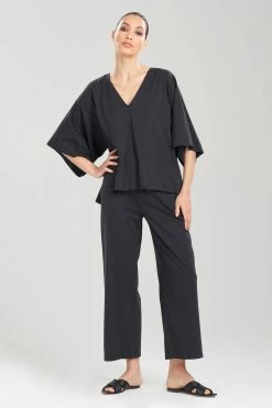 Bliss Essentials V-Neck Top 8 Bliss Essentials V-Neck Top -Natori Sales Shop Bliss Essentials V Neck Top Black by Natori 92939.1675288685
