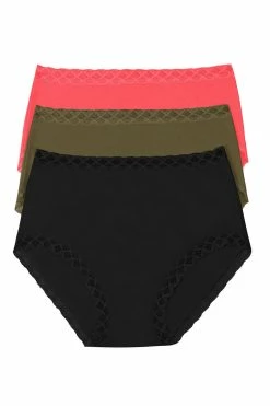 Bliss Full Brief 3 Pack -Natori Sales Shop Bliss Full Brief 3 Pack Bright Coral Thyme Black by Natori 76960.1682095597