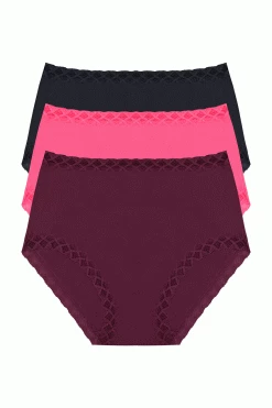 Bliss Full Brief 3 Pack -Natori Sales Shop Bliss Full Brief 3 Pack Midnight Navy Full Bloom Deep Plum by Natori 61908.1687883182