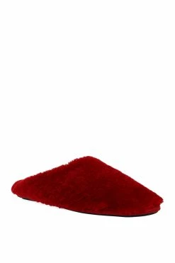 Bliss Genuine Shearling Slide -Natori Sales Shop Bliss Genuine Shearling Slide Brocade Red by Natori 3 88252.1662040178