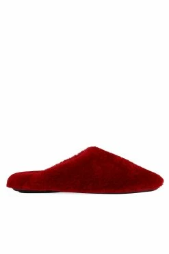 Bliss Genuine Shearling Slide -Natori Sales Shop Bliss Genuine Shearling Slide Brocade Red by Natori 4 00189.1662040179