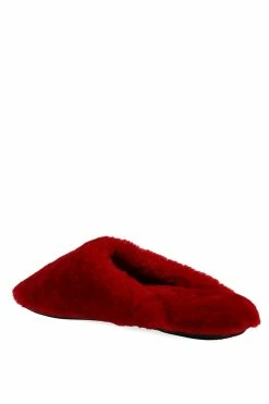 Bliss Genuine Shearling Slide -Natori Sales Shop Bliss Genuine Shearling Slide Brocade Red by Natori 5 82778.1662040180
