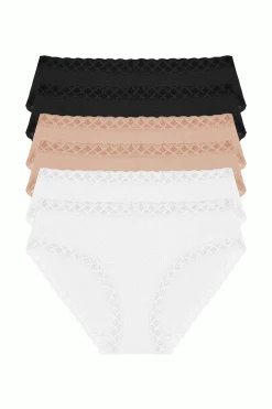Bliss Girl Brief 6-Pack -Natori Sales Shop Bliss Girl Brief 6 Pack Black Cafe White by Natori 04464.1690794491