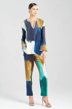 Bohol Embellished Silk Tunic Top
