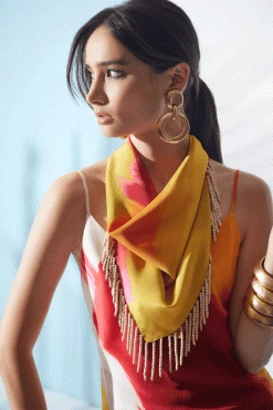 Bohol Fringe Silk Scraf -Natori Sales Shop Bohol Fringe Silk Scarf Red Multi by JN 69103.1692723013