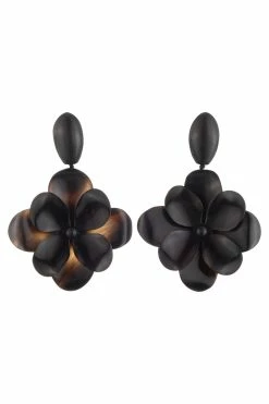 Buffalo Horn Floral Earrings