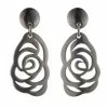 Buffalo Horn Floral Scroll Drop Earrings