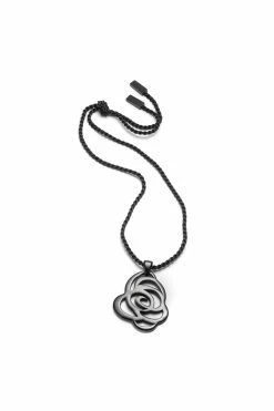 Buffalo Horn Floral Scroll Pendant Necklace